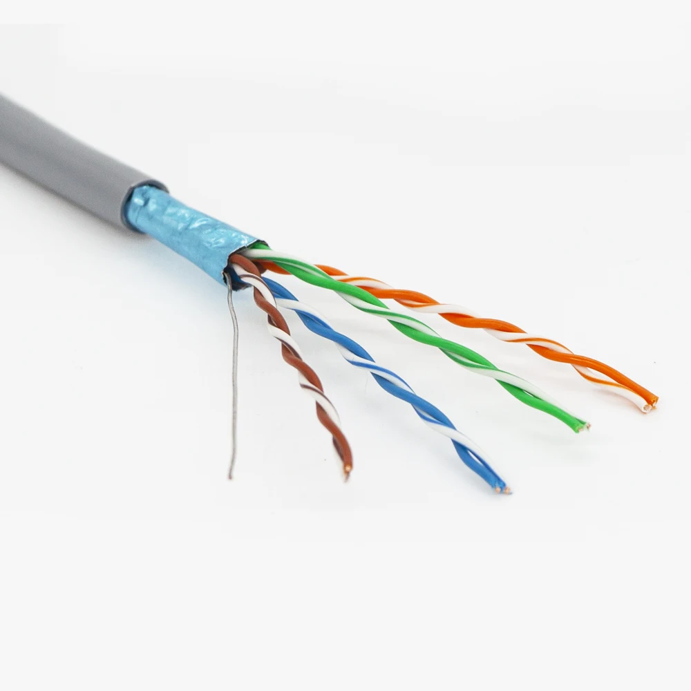 
Solid Wire Bare Copper Cu Network Patch Cable Cat 5e F/UTP Shielded 4 Pair Twist PVC/LSZH LAN Cable 