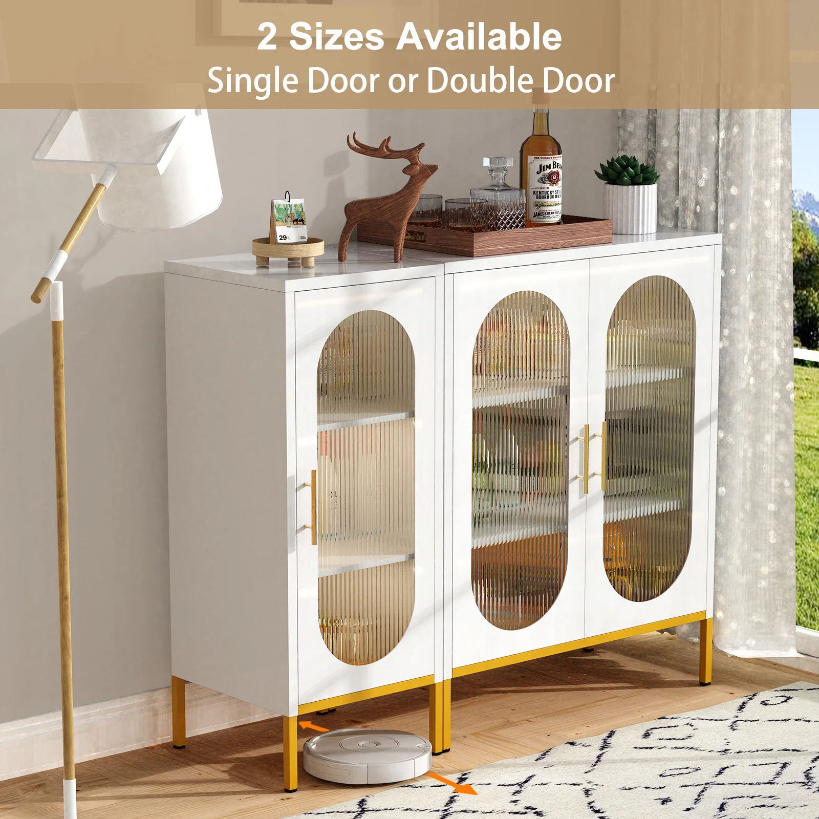 Wholesale modern living room one arched glass door small steel accent cabinet