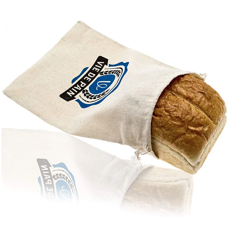 Reusable 100% cotton eco cotton bread bag canvas bag laundry handbag dust bag cotton with drawstrings