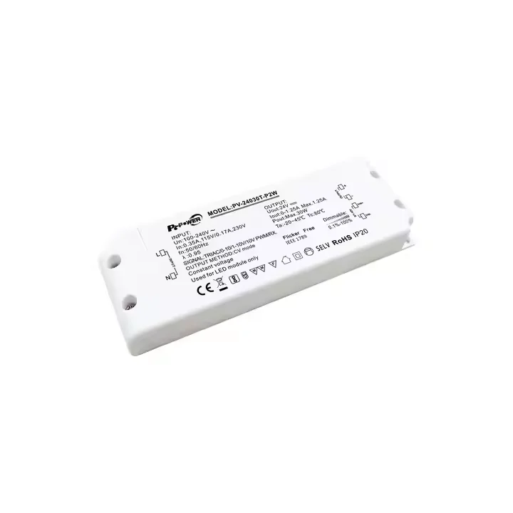 Triac 0-10 В с регулируемой яркостью 30 Вт 60 постоянное напряжение входной источник питания 100-240 внутренний 12 24 48 без мерцания светодиодный драйвер