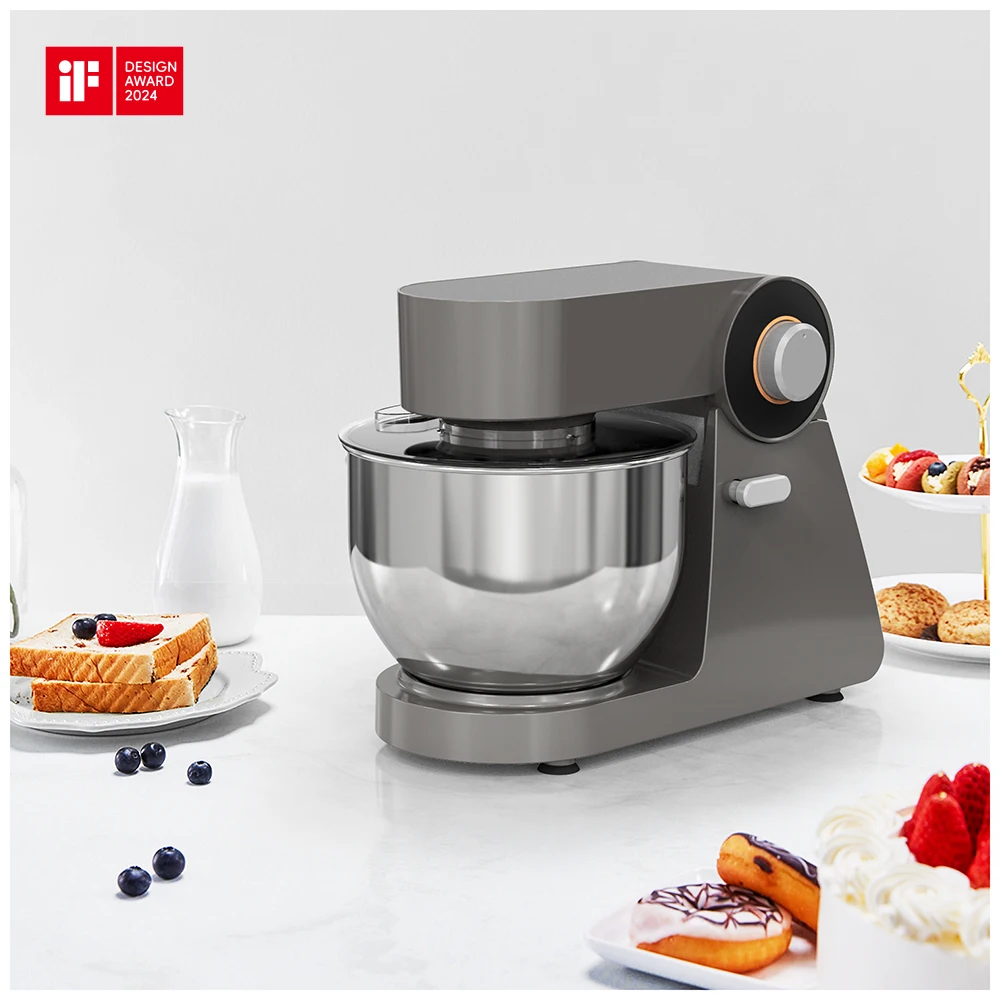 Electric Dough Mixer 6 Speeds Tile-Head Stand Dough Mixer Flour Mixing Machine Egg Cream Kneading Machine