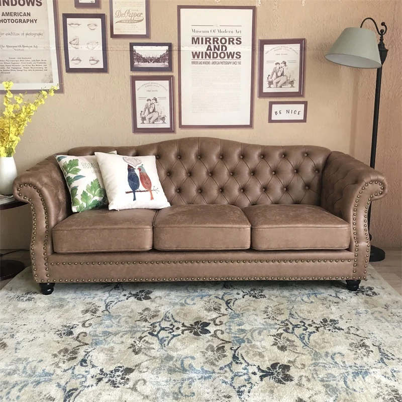 Annbor american classic chesterfield living room sofa Luxury Hotel Furniture factory