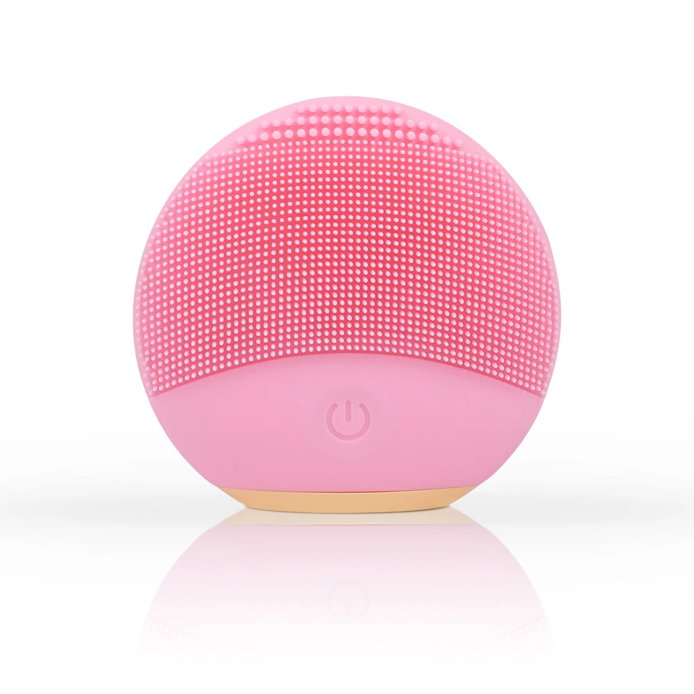 Europe Famous Cosmetic Brand Supplier Mini Electric Silicone Facial Cleanser Massager Face Cleansing Brush