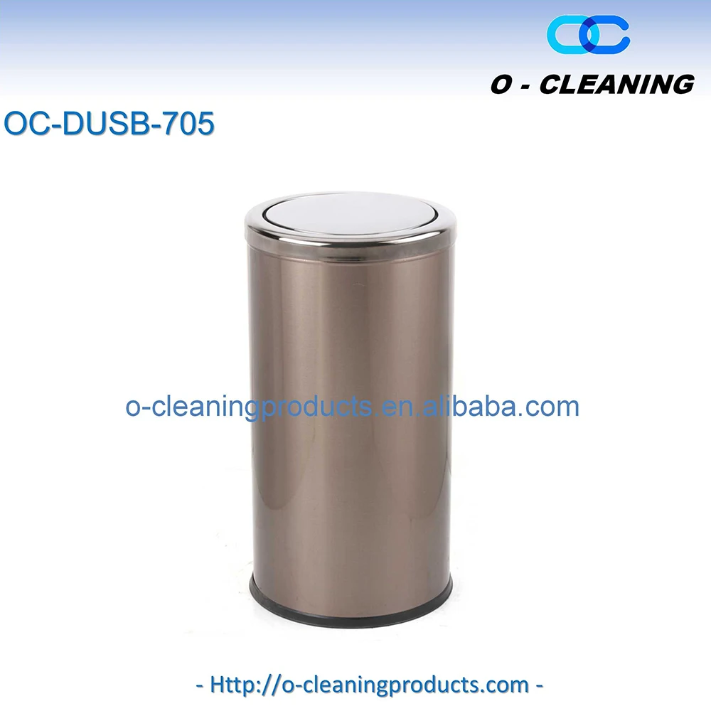 O-Cleaning Household 35L Swing Lid Trash Can,Brushed Stainless Steel Garbage Can With Flipping Lid For Bathroom/Kitchen/Bedroom