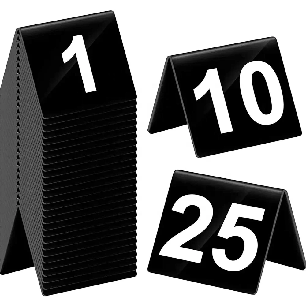 Custom Table Top Sign Board Restaurant Table Display Stand Acrylic Wedding Table Number