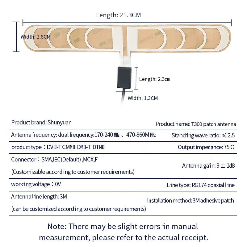 High Quality Digital TV Signal Sticker Antenna Car Van Mobile TV Windshield Sticker Patch Antenna 3M Glue Patch Antenna