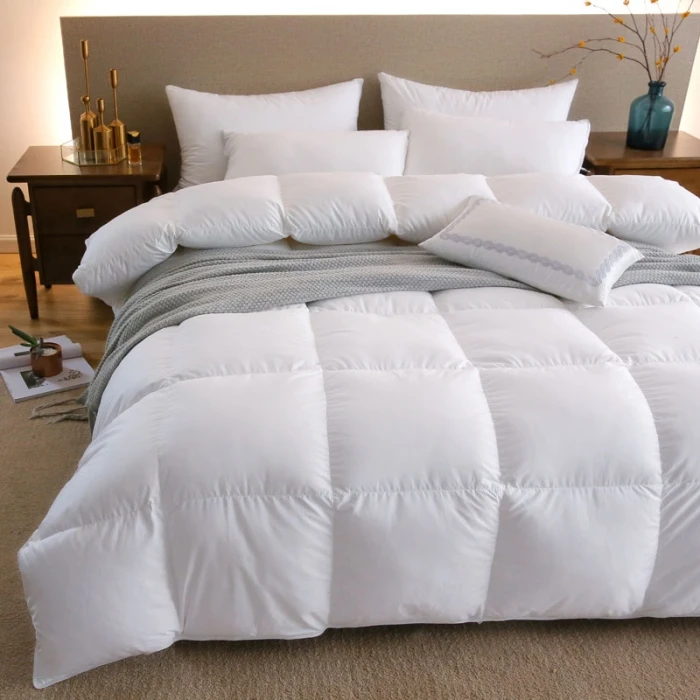 Goose Feather Down Comforter Baffle Box Quilted Duvet Insert Hotel Collection 750 Fill Power Ultra-soft All Season Customized