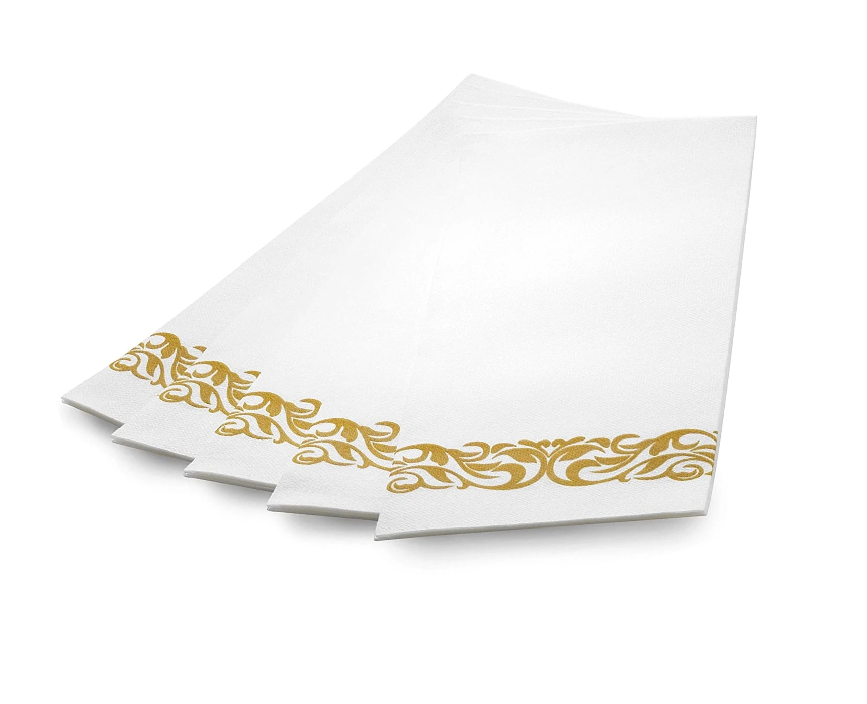 350pcs Gold Dinnerware Set include Gold Rim Plastic Plate Plastic Silverware Plastic Cups Linen Like Gold napkins