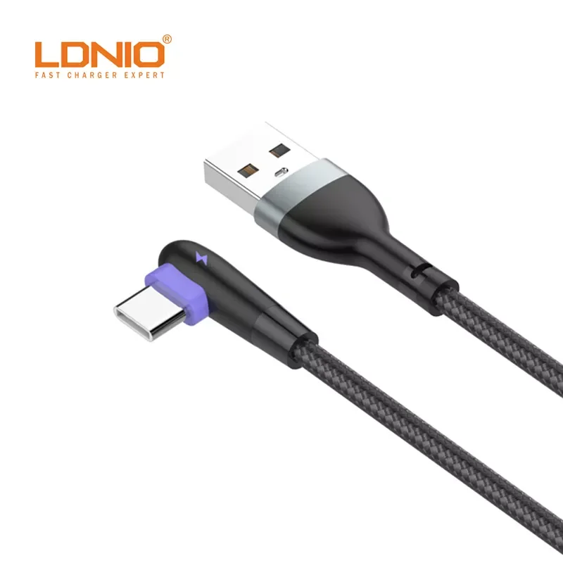 LDNIO 90 angle elbow data cable 2.4A 1meter/2meter Usb Cable Quick Charge Mobile Phone Data Cable