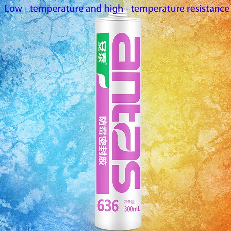 
Antas-636 Mould Resistant MS sealant fast curing clear bathroom and kitchen sanitary silicone sealant 
