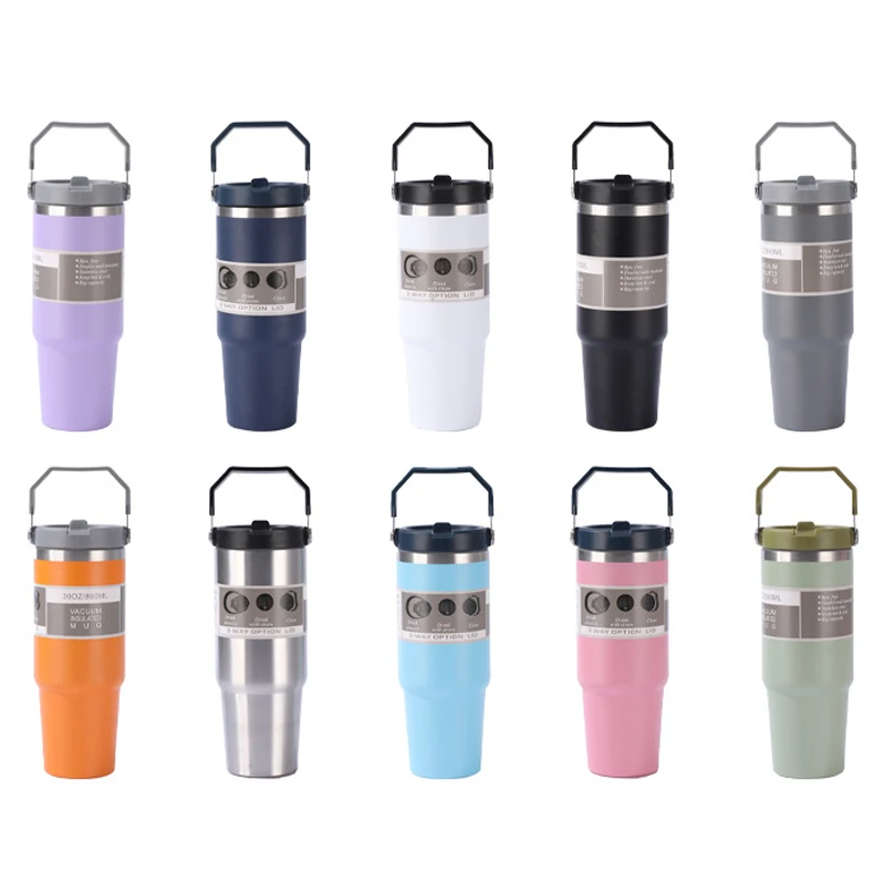 Wholesale Bulk Drinkware 20oz Stainless Steel Termos Hot And Cold 30oz Tumbler With Lids And Straw