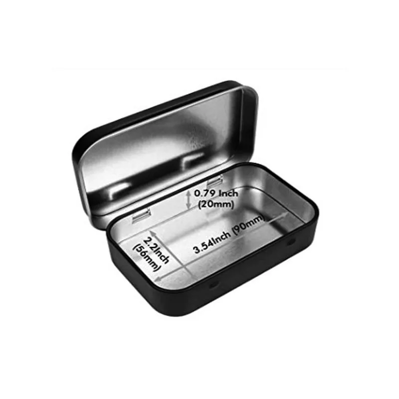 Wholesale Custom Printed Metal Hinged Tin Box Small Rectangular Tin Box for Storage