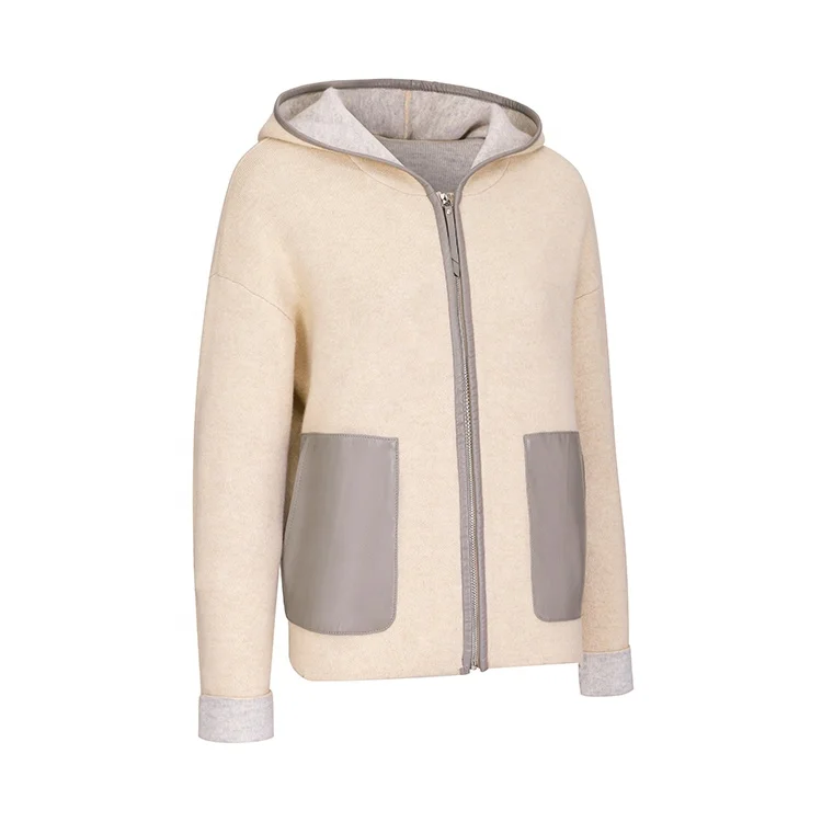 Knitwear manufacturer custom fall winter new loose causal hooded cardigan sweater cashmere coat women