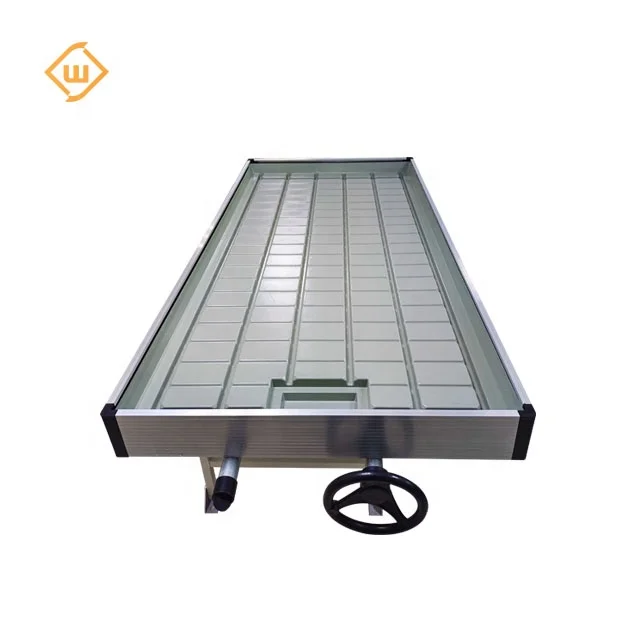 ABS food grade moveable Rolling benches Hydroponic growing tables Farm irrigation flood rolling benches