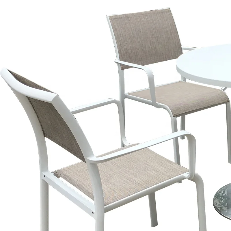 Cheap best selling new style modern home dining room outdoor metal furniture sets aluminum 4 chair and table set