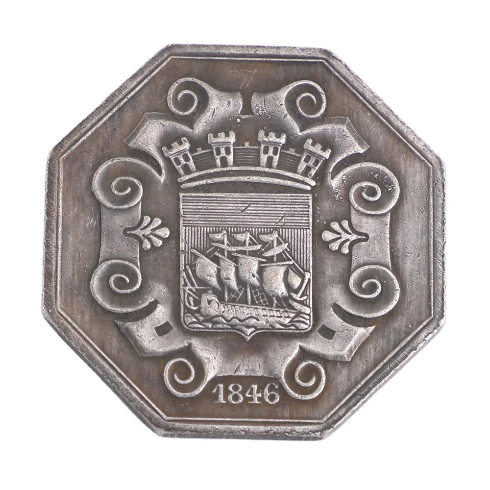 French 1846 Octagon Coin Nautical And Ship Paris Commemorative Coin Collection Crafts Souvenir