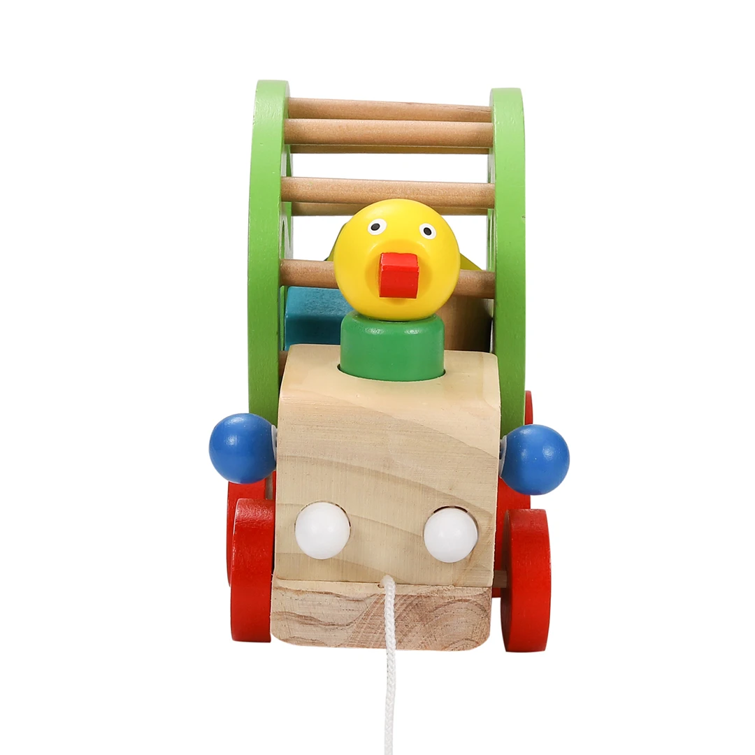 Educational Toys Educational Wooden Children Animal Fun Car Dragging Toys For Toddler