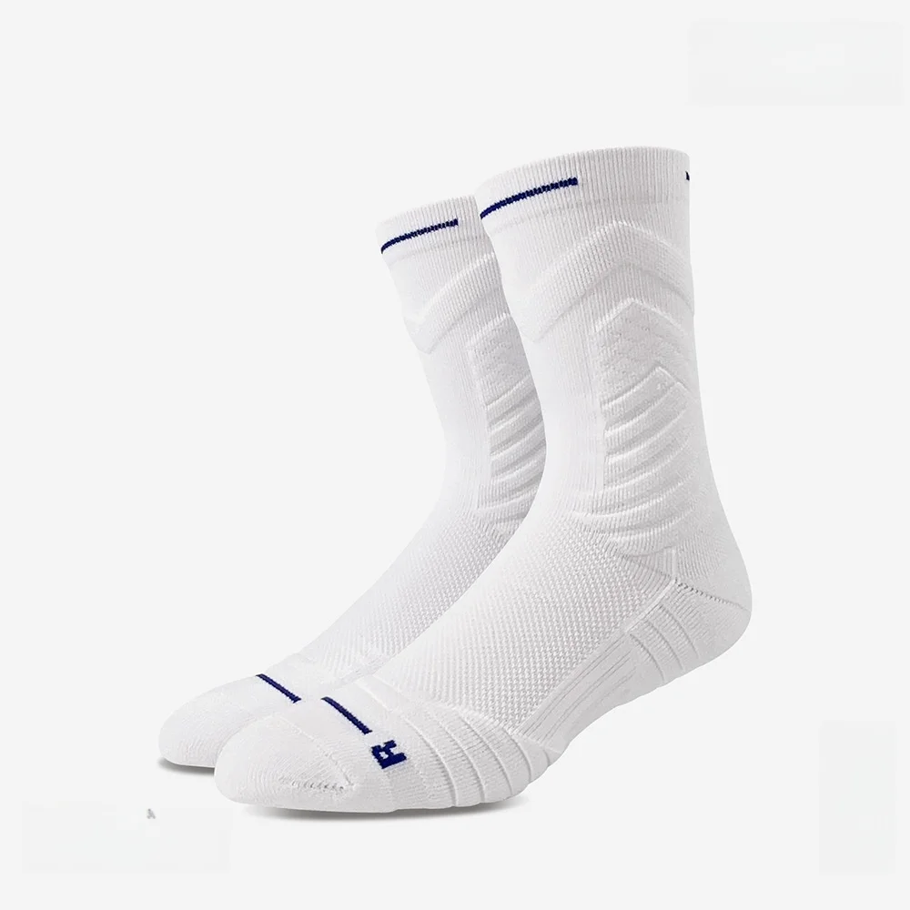 2024 High Quality Custom Knitted Basketball Sports Socks Breathable Design with Logo on Cuff Wholesale
