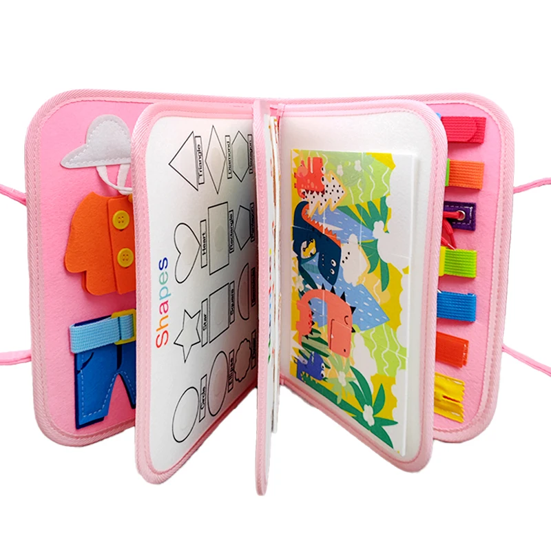 7 in 1 Preschool Educational Montessori Toys Sensory Activity Board 21 in 1 Felt Busy Board