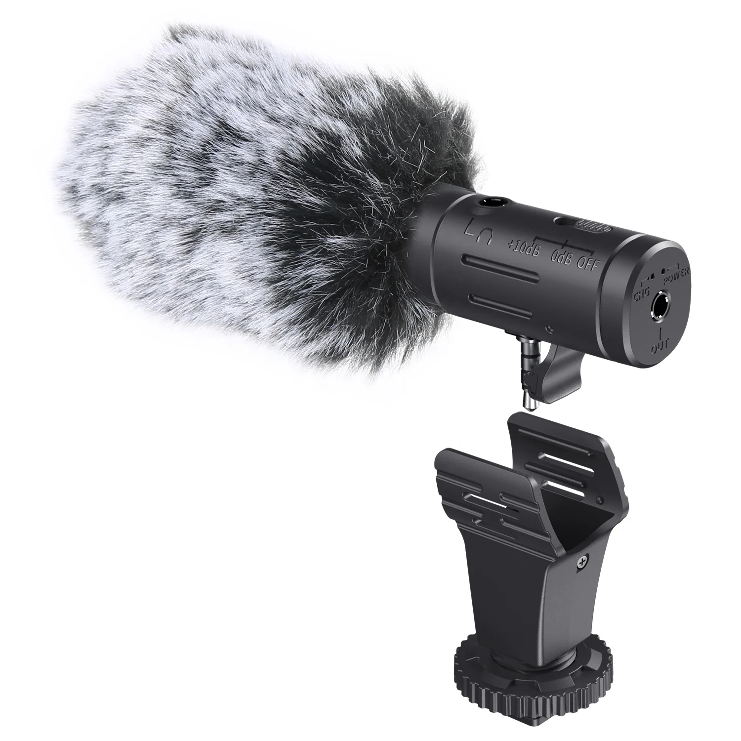 Small Black Good Quality Mic Condenser Cardioid Microphone 3.5mm Recording Studio Microphone Built in 100 Mah Lithium Battery