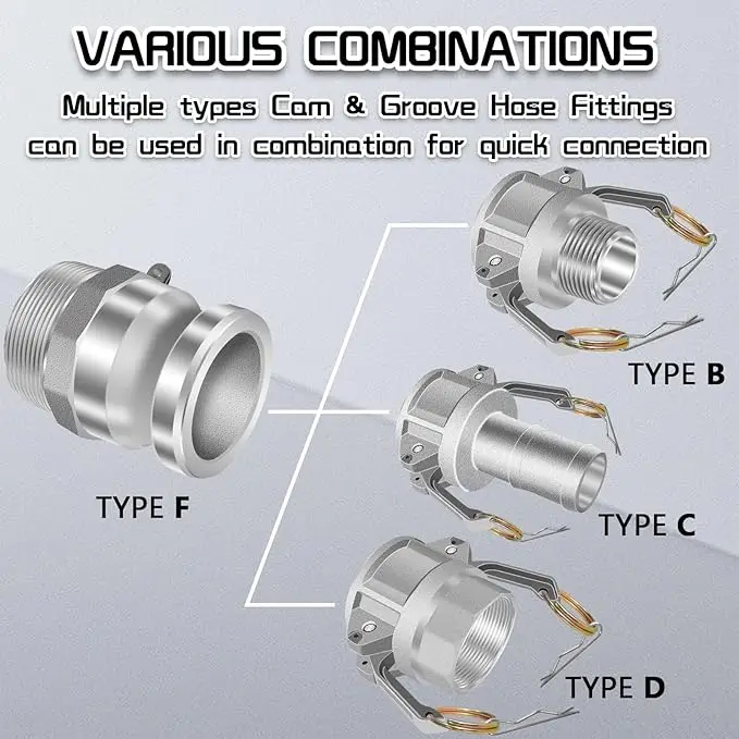 Aluminium Quick Coupling Camlock Coupling Camlock Connection Quick Coupling Camlock type B C D E F
