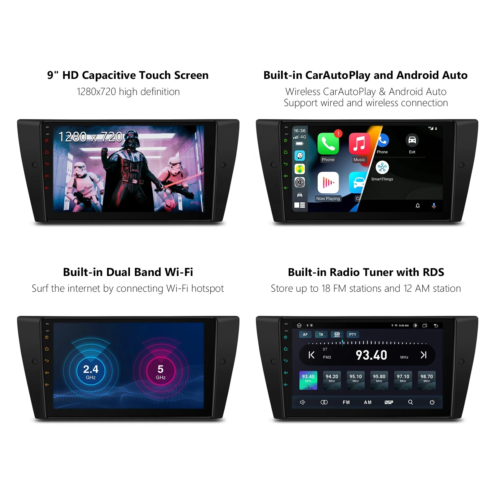 XTRONS 9 inch android car video player for bmw E90 E91 E92 E93 M3 car screen with carplay car audio radios para autos