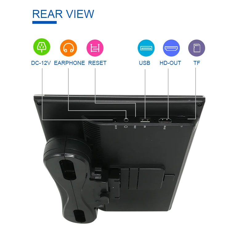 12.5 Inch Back Seat Car Monitor Android 12 SD IPS Removable Headrest Monitor with WIFI