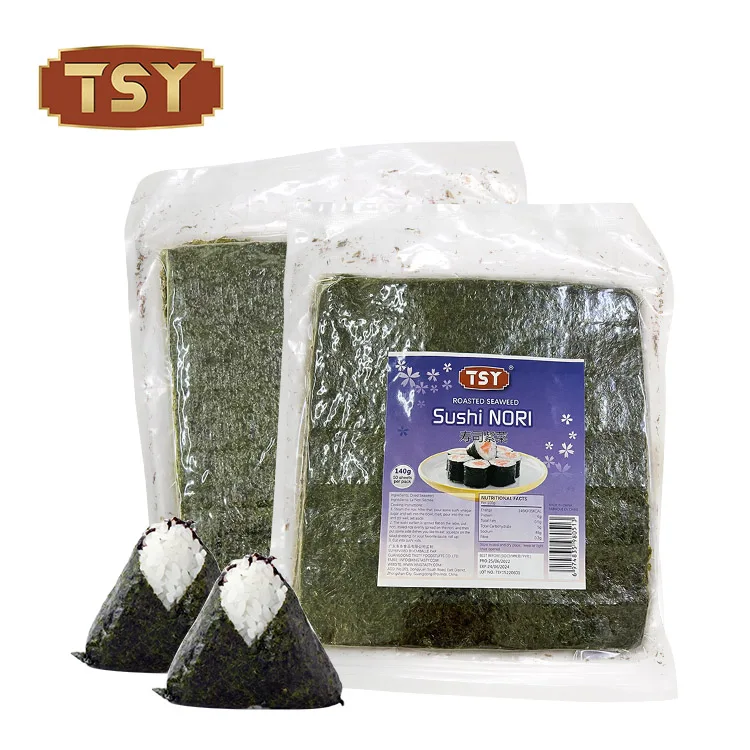 TSY Food Chinese Wholesale bulk BRC Halal kosher 100 sheets China Roasted Dried Sushi Nori Seaweed Sheet