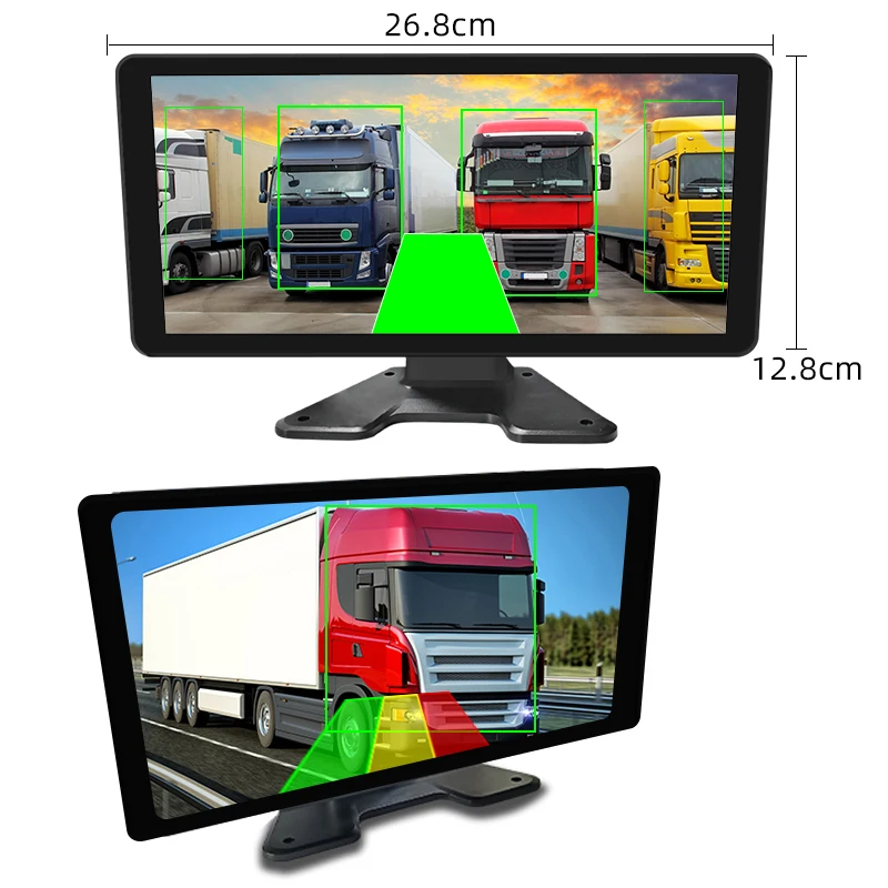 10.36 Inch IPS 6 Channel LCD Touch Display Screen Truck BSD Blind Spot 720P AHD AI Bus Truck Monitoring with ADAS Voice Alarm