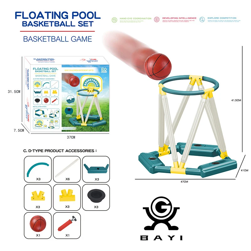 High Quantity Summer Swimming Pool Basketball Hoop Pool Floats Sport Toy with Ball Outdoor Toss Game Toy For Kids Adults Family