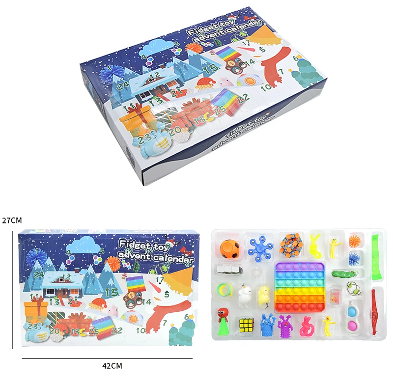 IPOP 24pcs Surprise Anti Stress Relief Toys Christmas Blind Box Sets Slow Rising Fidget Toy for kids gift