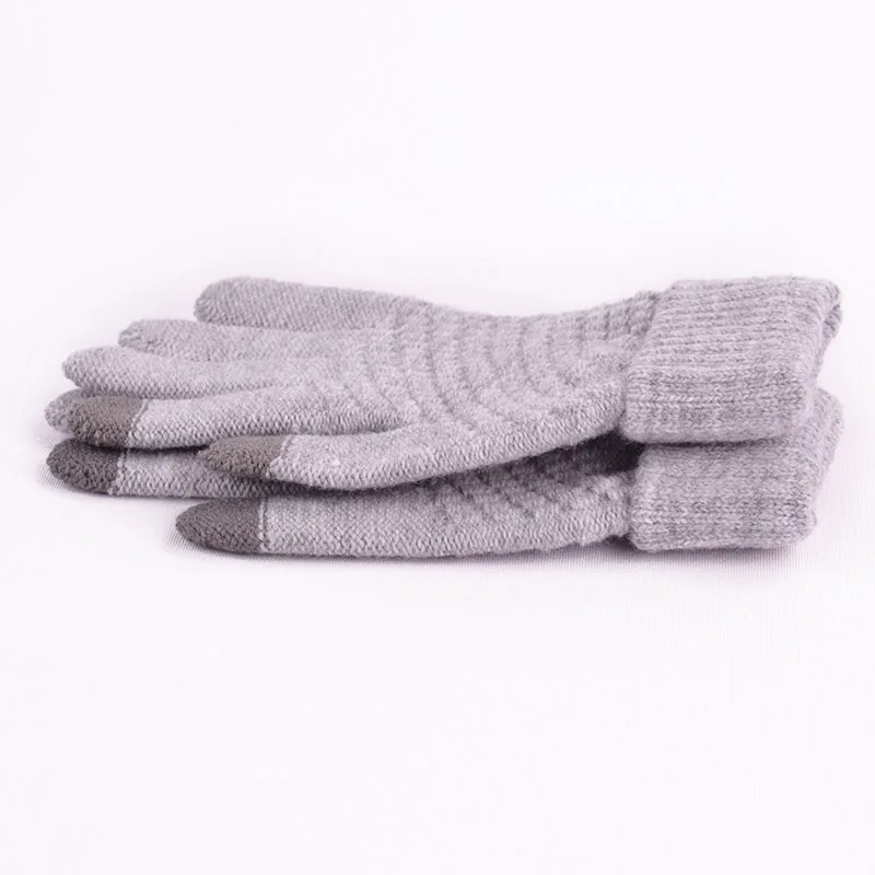 
Winter Touch Screen Gloves Women Men Warm Stretch Knit Mittens Imitations Wool Full Finger Guantes Female Crochet Luvas Thicken 