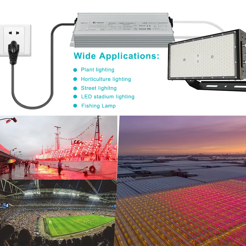 Tbwtek IP67 Светодиодный драйвер открытый водонепроницаемый 28V-56V 500W постоянный ток переменного тока в светодиодный импульсный источник питания