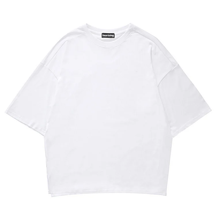 fashion o neck black blank cotton men oversized t-shirt