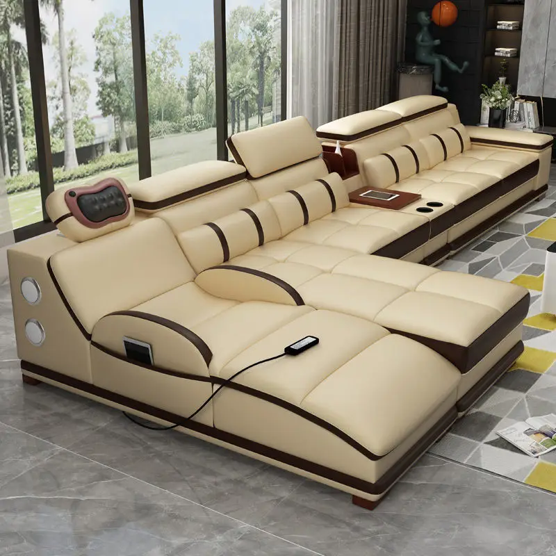 Customizable hot sale Modern Storage luxury Micro fabric leather Reclining Kapa leather Folding Multi purposes living room Sofa
