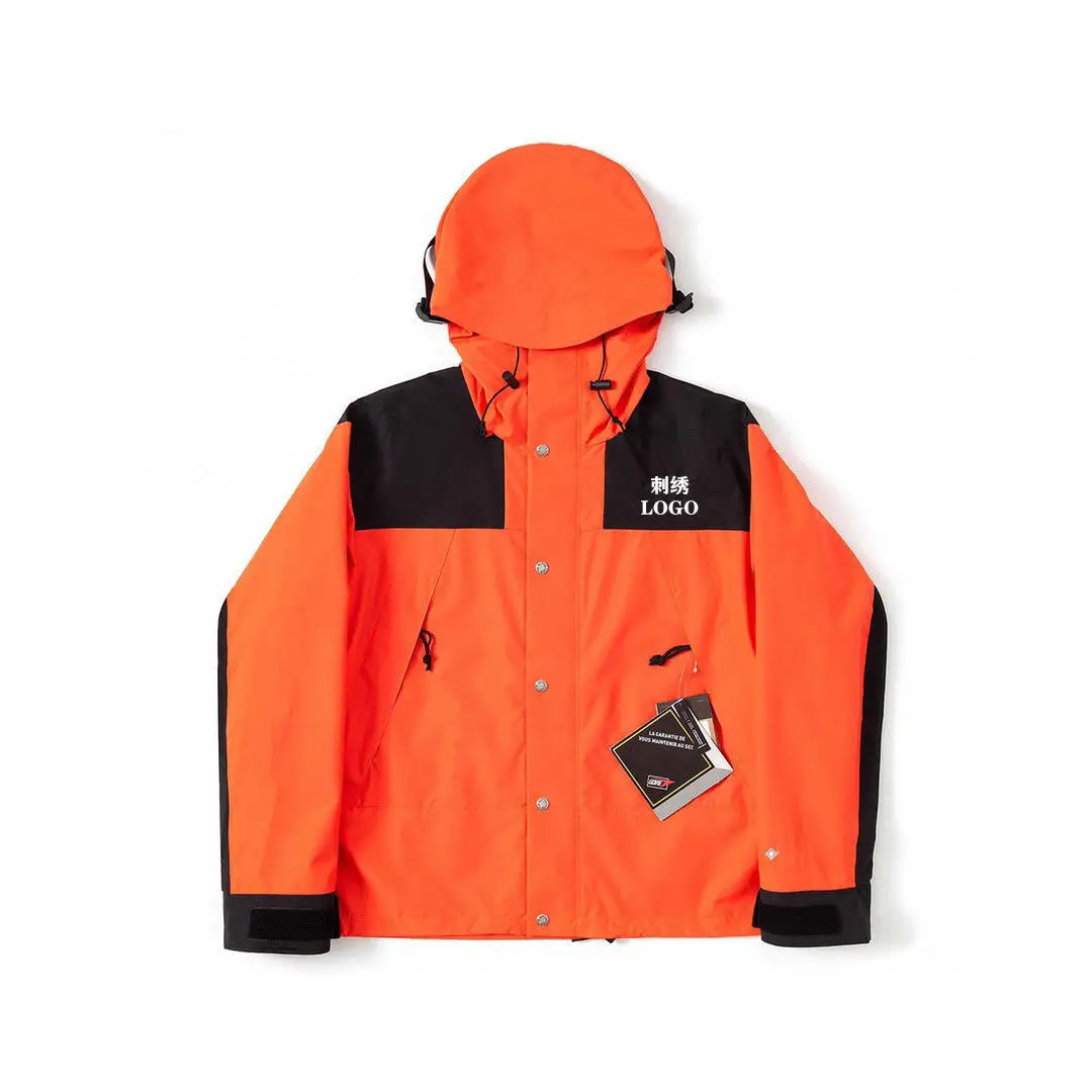 Solid Color contrast color Jacket With Hooded Long Sleeve windbreaker Jacket  Coat For Men