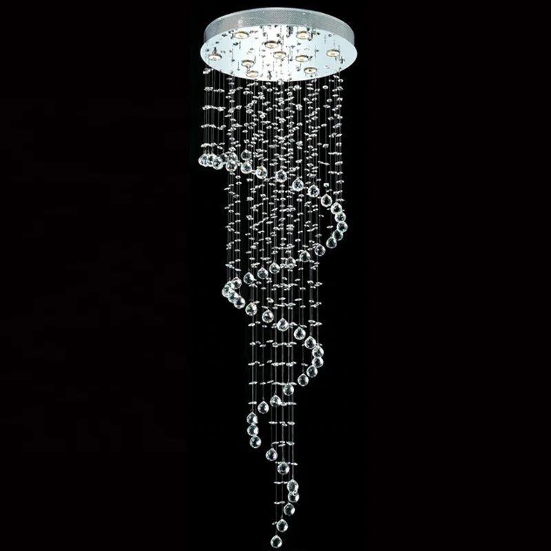 Уникальный Стиль Led Blub дождь падение волна люстра роскошный современный кристалл светодиодный потолочный светильник для отеля украшения