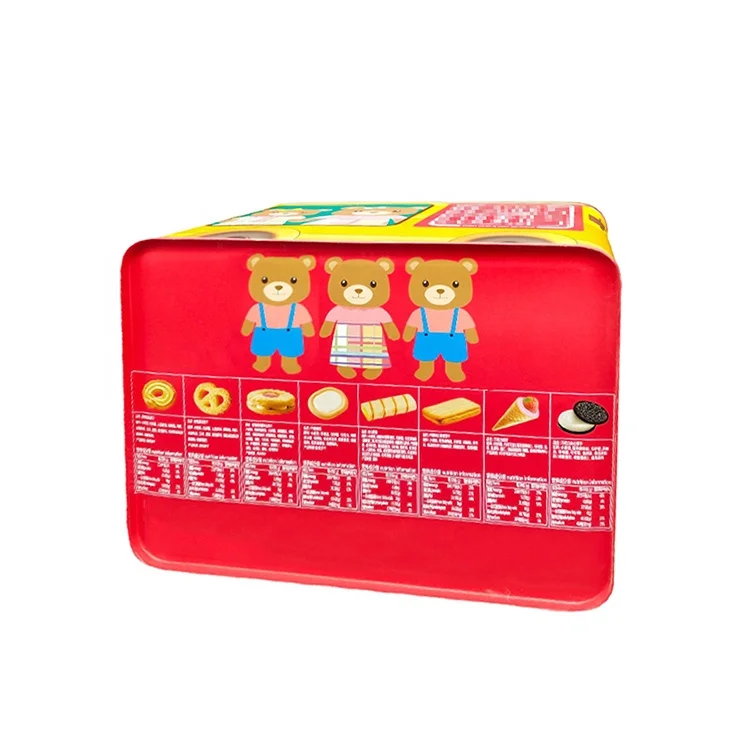 Custom high metal case big tinplate container tall large rectangular tin box for cookie cake biscuit pastry candy gift