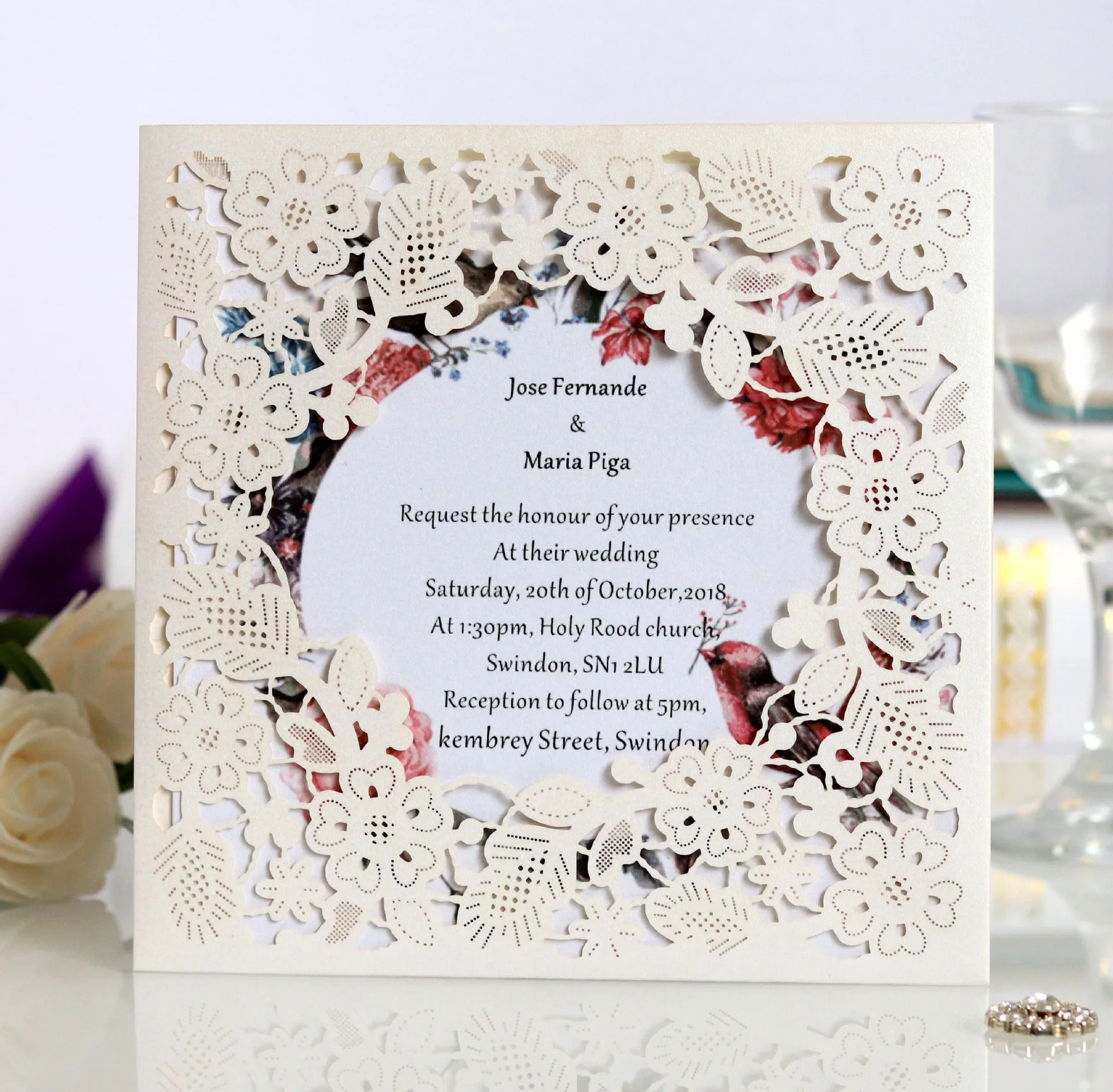 Favor products 2022 amazon Folded Laser Cut faire part mariage invit Festival Greetings cards designs luxury Wedding Invitations