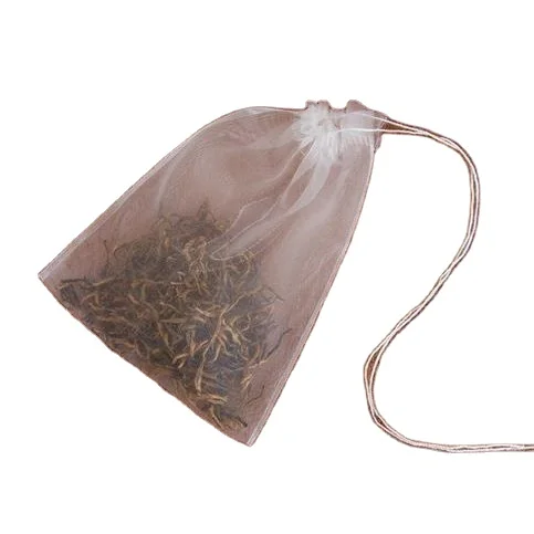 Biodegradable Herb Tea Sachet Empty Nylon Tea Bags With String For Tea Packaging
