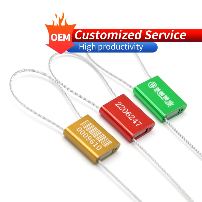 BCC202 Cable Seal Steel Cargo Security Aluminum Cable Seal 1.5mm Cable Seal