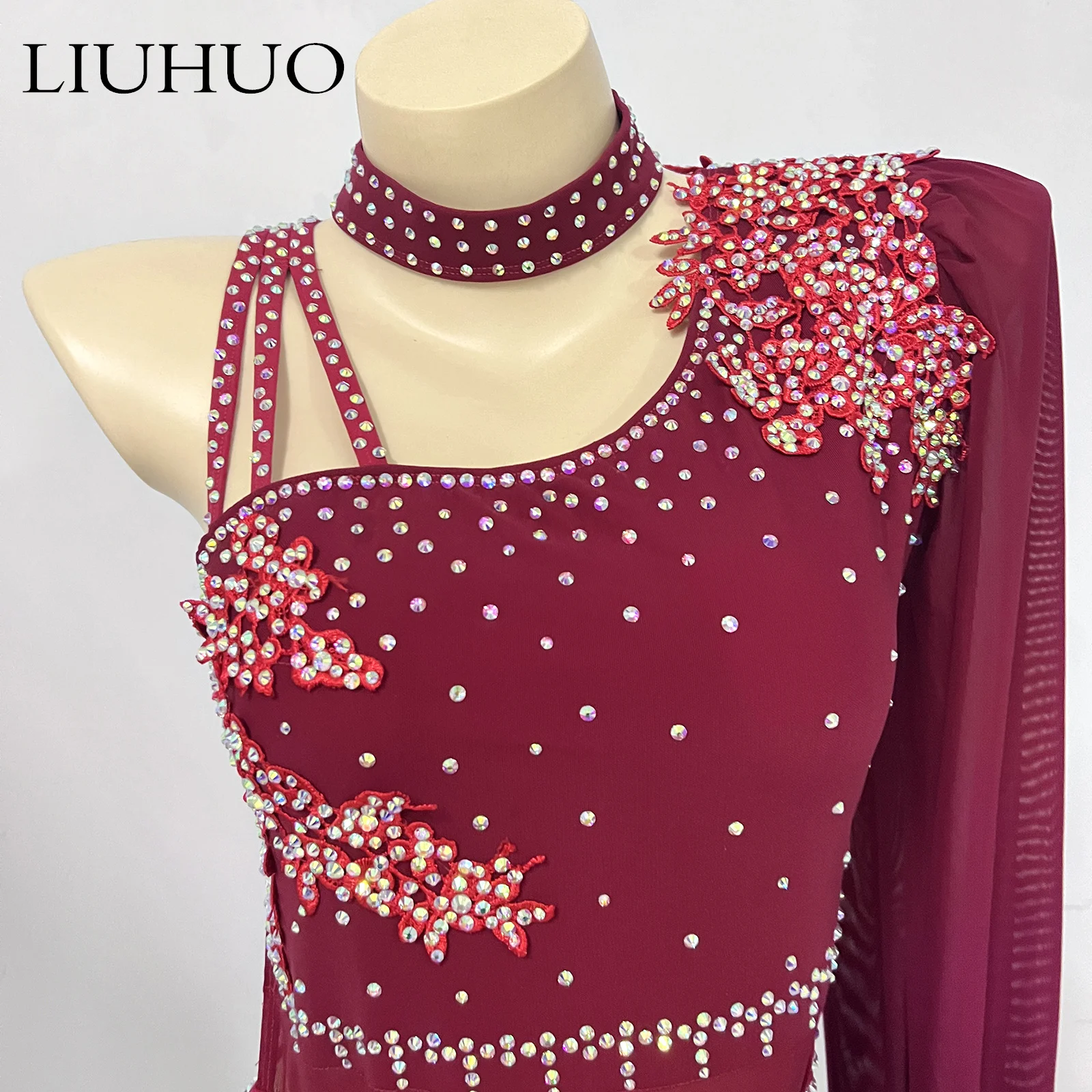 LIUHUO Ballet and Lyrical Dance Costume White Contemporary Dance Dress Costume Sets for Girls and Women