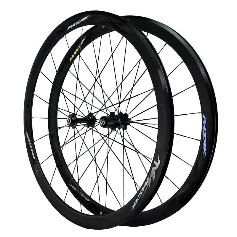 PASAK 700C Wheelset Road Bike Ultralight Wheel Set Front 20 Rear 24Holes 40mm Rim Flat Spoke C/V Brake