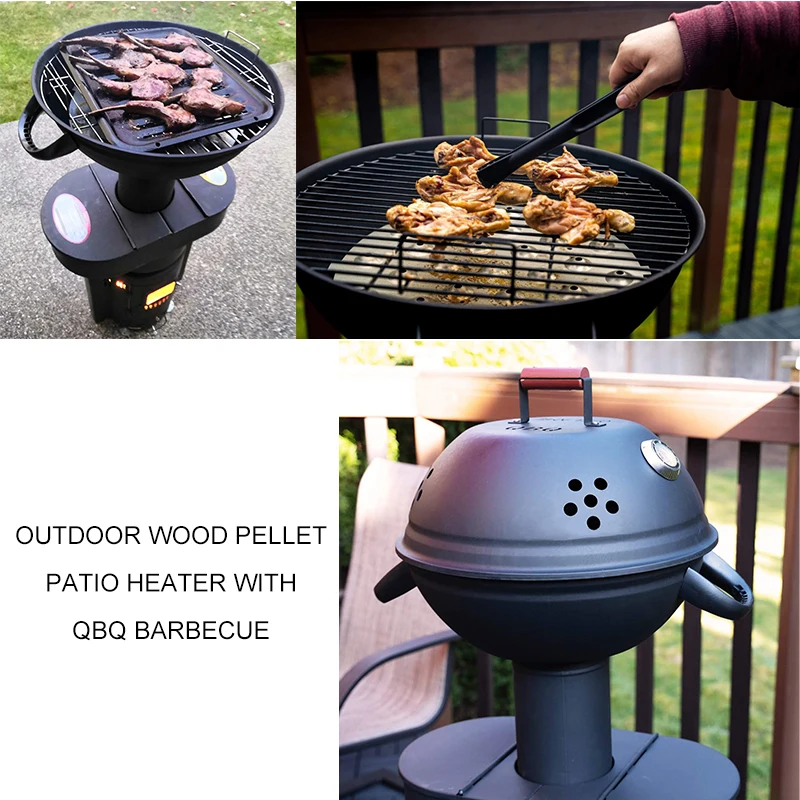 New Design Outdoor Patio Heater Wood Pellet Patio Heater With Barbecue Grill