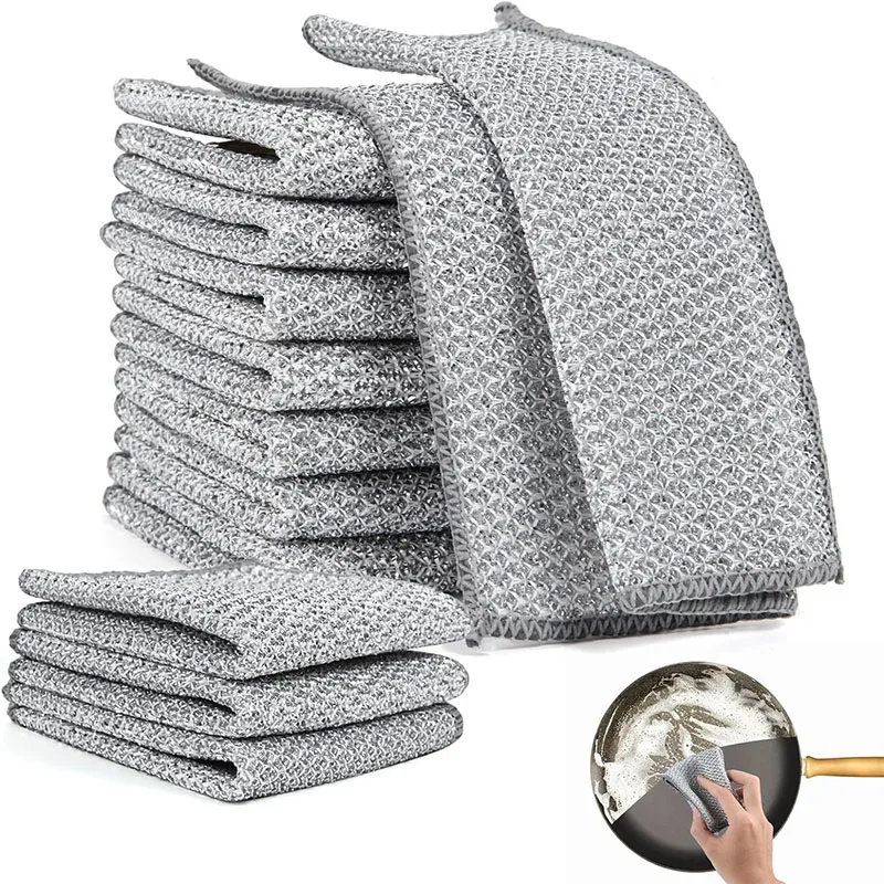024 Multipurpose Wire Dishwashing Rags for Wet and Dry, Upgrade Reusable Non Scratch Metal Wire Dishcloth