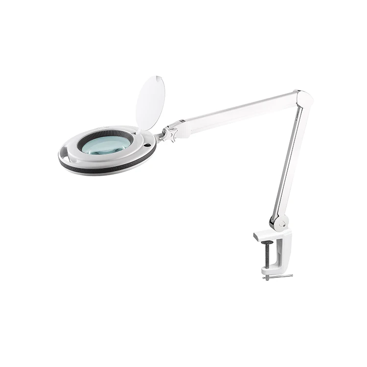 Magnifier Glass Lens For Hobby Craft Magnifying Lamp With Dual Color Brightness Adjustment Null