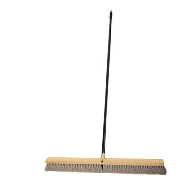All-purpose 24' 36' Hardwood Block Stiff Fine Poly Flagged Bristles Sweep Push Broom for sweeping dust fine heavy debris