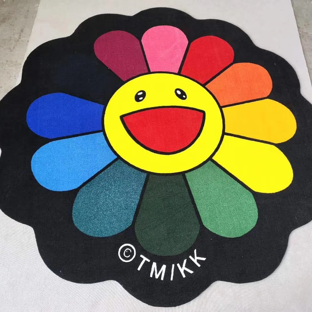 kids play carpet  kids room play mat kids bedroom round carpet round rug for children sunflower rug carpet