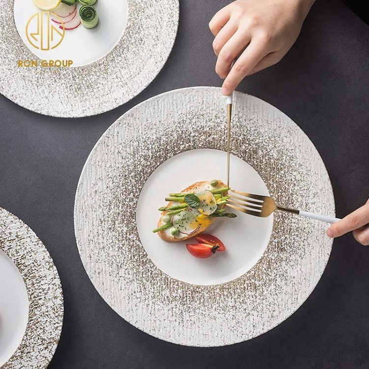 Wholesale simple modern fashion design handmade dinnerware colored multi-purpose porcelain ceramic plate for restaurant