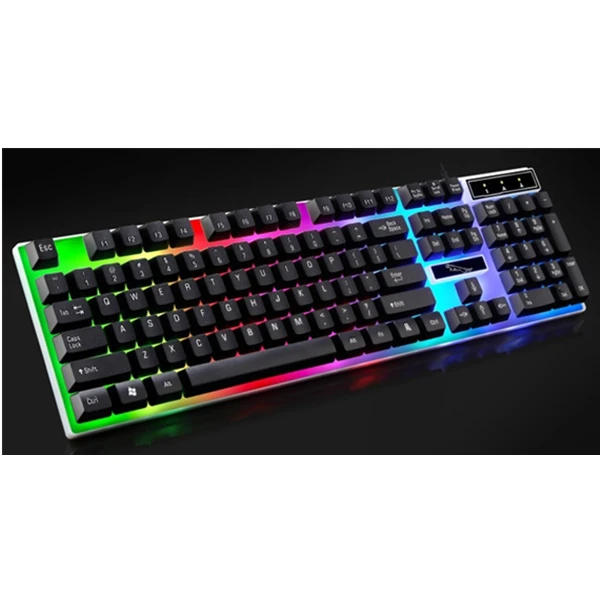Прямая поставка оптовая продажа механическая клавиатура RGB светодиодная Проводная Подсветка USB цветная игровая с 104